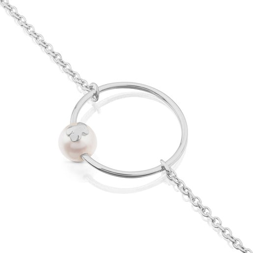 Silver Icon Pearl Bracelet with Pearl