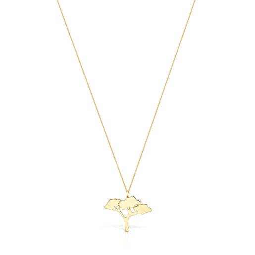 Collar largo Save árbol con baño de oro 18 kt sobre plata