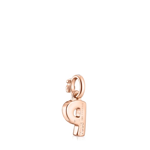Colgante letra P con baño de oro rosa 18 kt sobre plata Alphabet