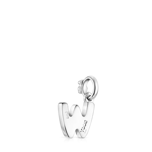 Alphabet letter W pendant in silver