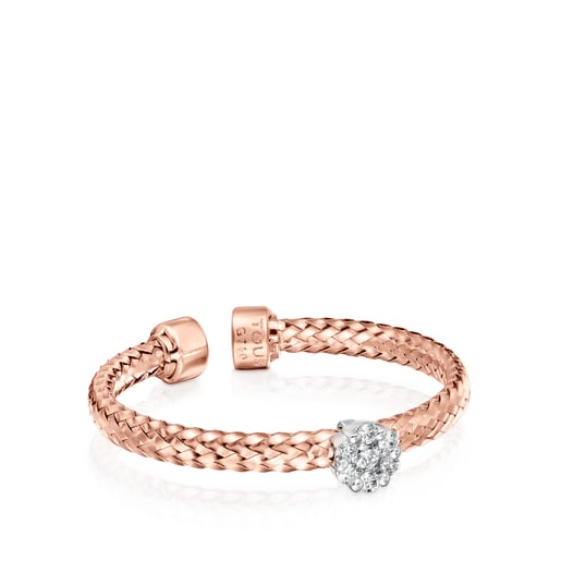 Кольцо Light из розового золота с розеткой бриллиантов