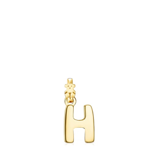Alphabet letter H Pendant in Silver Vermeil