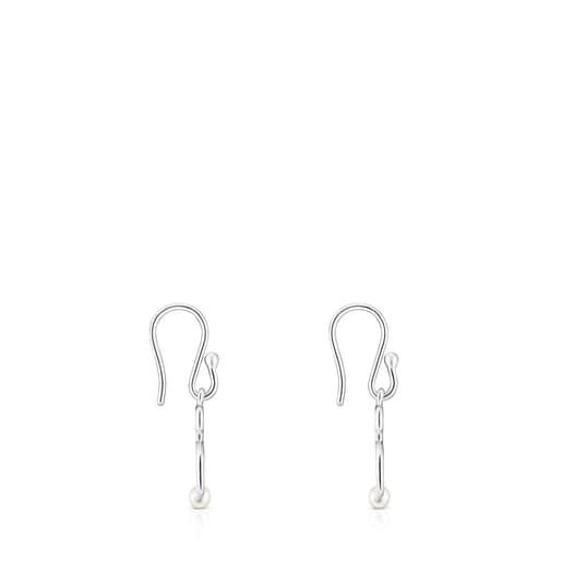 Silver Silueta Earrings with Pearl | TOUS