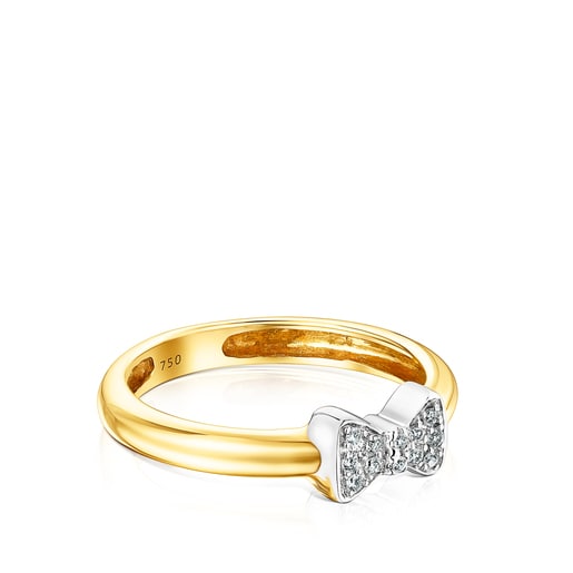 Gold Gen Ring with White Gold and Diamond