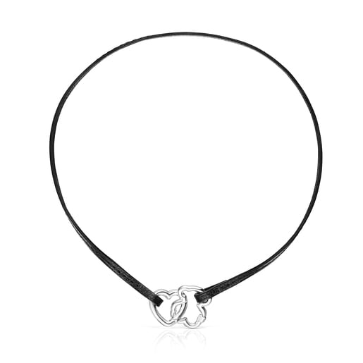 Hold Chokers Set in Silver and Leather