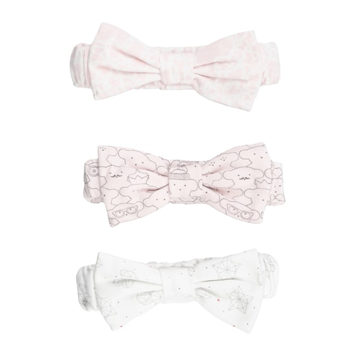 Mix set of 3 headbands with bow in Pink