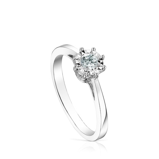 White gold Ring with medium Diamond rosette. 0,15ct. TOUS Les Classiques |  TOUS