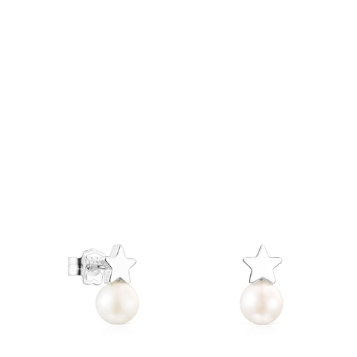 Silver Puppies star Earrings with Pearl