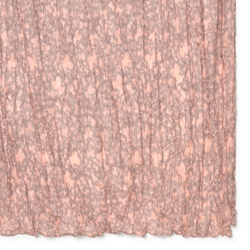 Pink Silk Kaos Mini Silhouette Plis Scarf