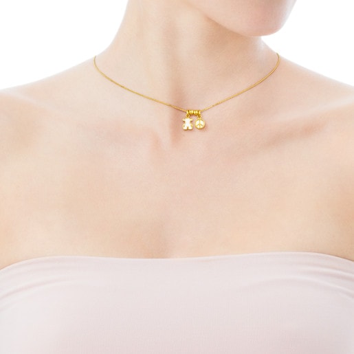 Gold Whim Necklace with Mother-of-Pearl