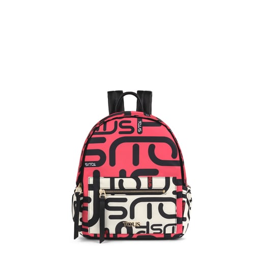 Red and black Shelby Logogram Backpack | TOUS