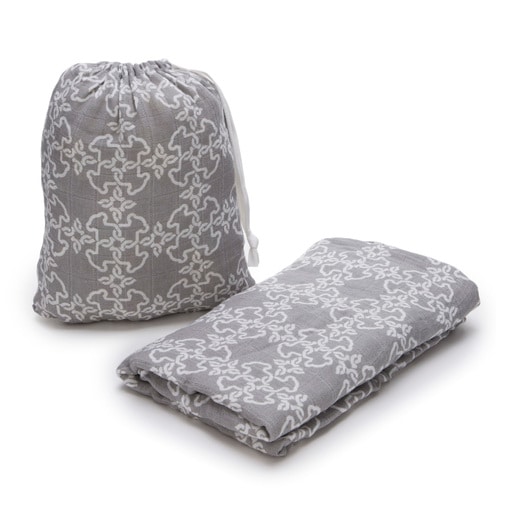 Muse muslin blanket with gauze cover in grey