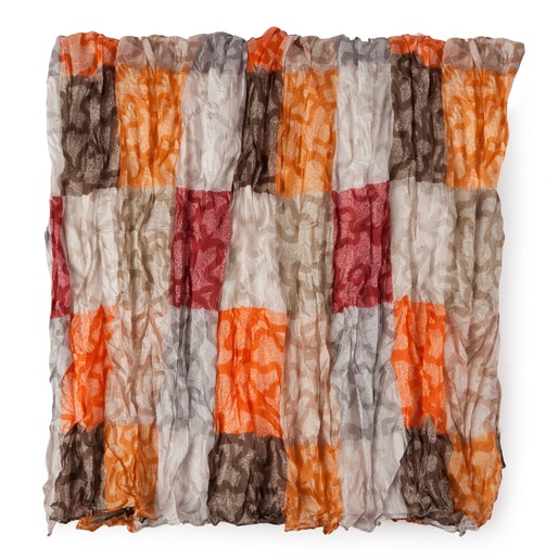 Foulard Kaos Cuadrados en color naranja-marrón
