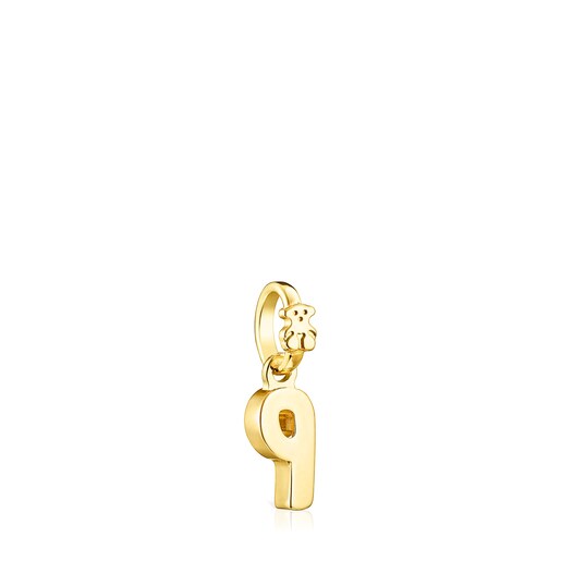 Silver Vermeil Numbers number 9 Pendant