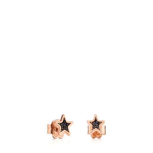 Rose Vermeil Silver TOUS Motif Earrings with Spinels and Star motif