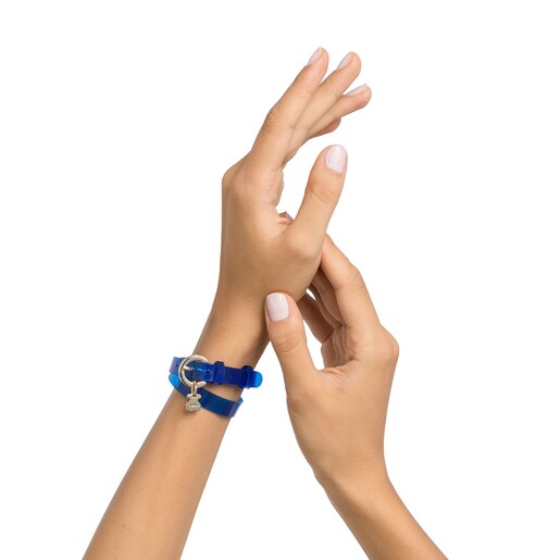 ブルーカラーのビニール製ブレスレット Double