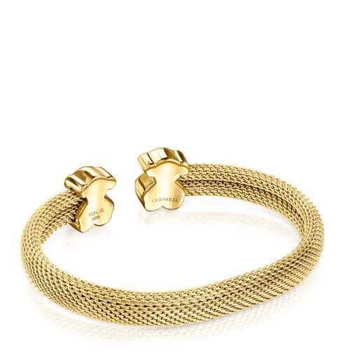 Pulseira Mesh em Aço IP dourado e Prata Vermeil