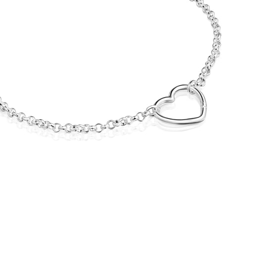 Hold Silver oval heart Necklace