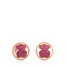 Σκουλαρίκια Camille από ροζ Ασήμι Vermeil με Ροδονίτη