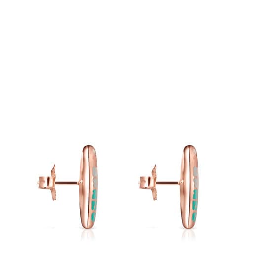 Σκουλαρίκια Tartan από Ροζ Χρυσό Vermeil