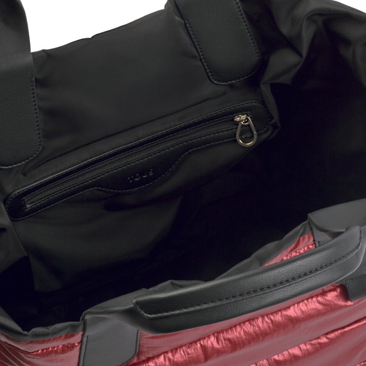 ピンク/ブラックカラーのトートバッグ Pleat Up