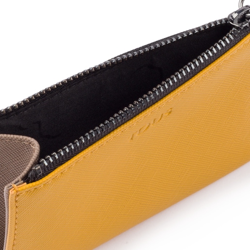 Mustard-black Carlata Change purse-cardholder