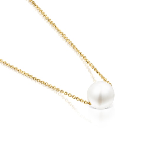 Silver Vermeil Gloss Necklace with Pearl