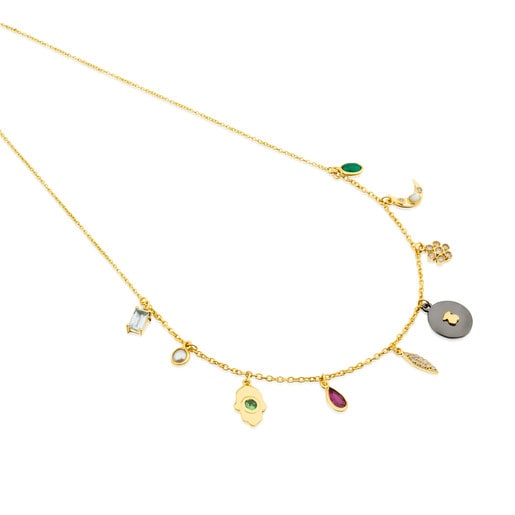 Gold Gem Power Necklace with Gemstones and Diamonds | TOUS