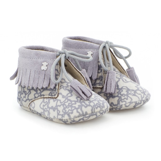 Mini girl’s fringed boots in Grey