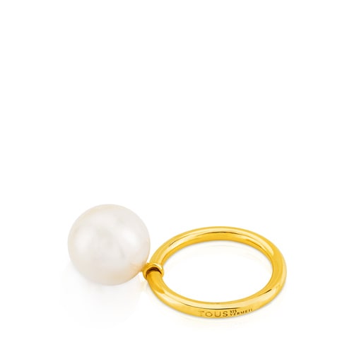 Vermeil Silver Sul Ring with Pearl