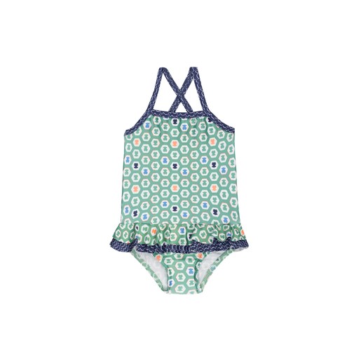 Fato de banho de menina de alças Exagon Verde