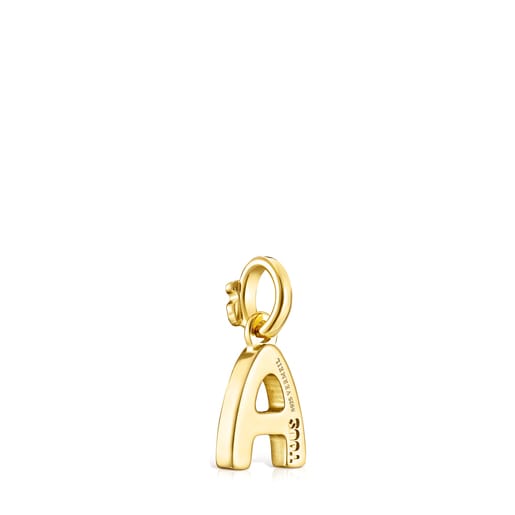 Colgante letra A con baño de oro 18 kt sobre plata Alphabet