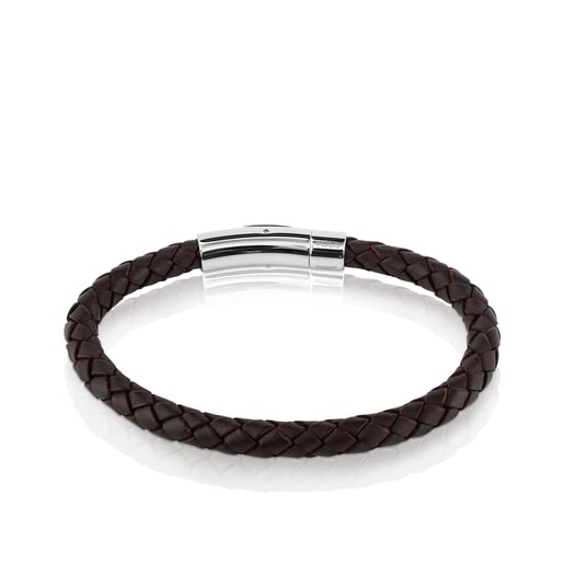 Steel Bracelet with brown leather TOUS Man | TOUS