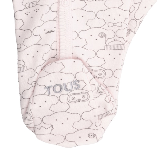 Mani Bear crossover sleepsuit in Pink