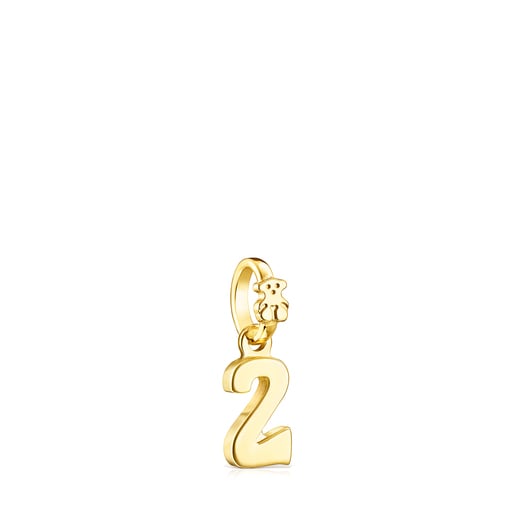Silver Vermeil Numbers number 2 Pendant