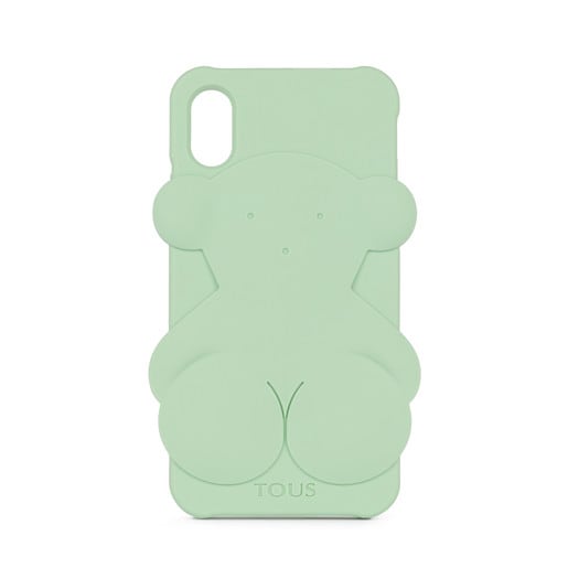 Capa para telemóvel iPhone X Rubber Bear na cor verde