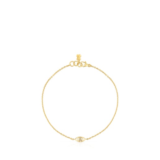 Gold TOUS Good Vibes eye Bracelet with Diamonds