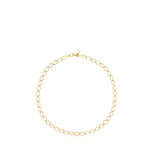 Tobillera TOUS Chain rombo con baño de oro 18 kt sobre plata
