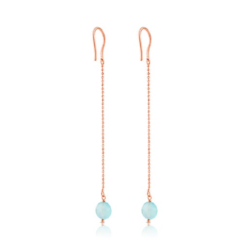 Gold Casualidad Earrings with Chalcedony