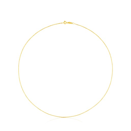 Enge Halskette TOUS Chain aus Gold, 45 cm lang mit Kordel.