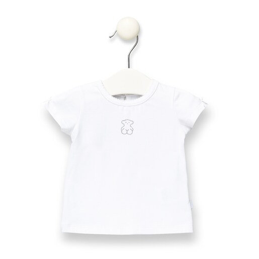 Camiseta M/C oso strass Kaos Blanco