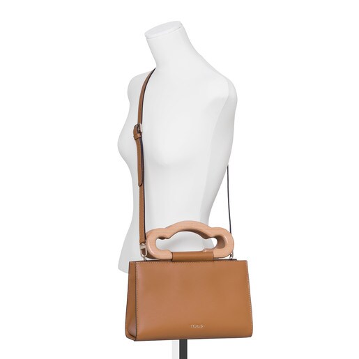 Small brown Leather Marlen City bag