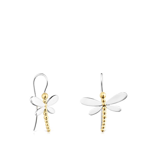 Short Silver and Silver Vermeil Real Mix Bera Earrings