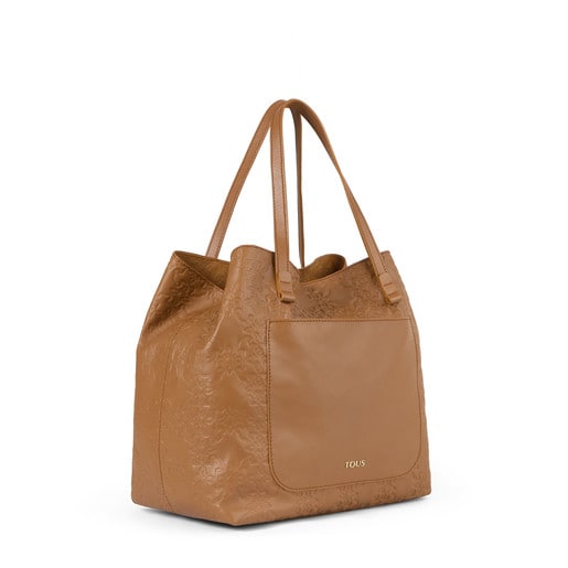 Large natural colored Leather Mossaic Tote bag  