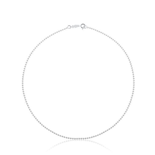 Enge Halskette TOUS Chain aus Silber, 40 cm lang mit 1,8 mm kleinen Kugeln.