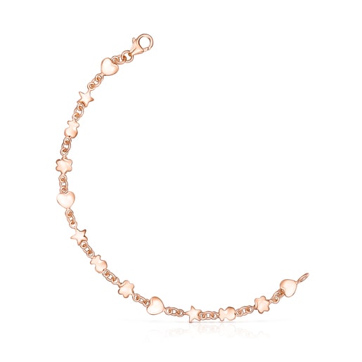 Bracciale Mini Icons in argento placcato oro rosa 18 kt