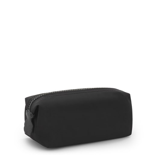 Medium black Pleat Up toiletry bag