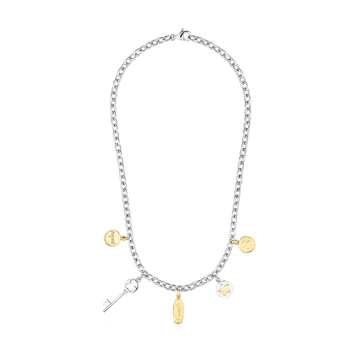 Collier TOUS Good Vibes charms en Acier de deux couleurs