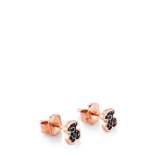 Rose Vermeil Silver TOUS Motif Earrings with Spinel Bear motif