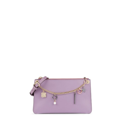 Фиолетовая кожаная сумка-кроссбоди New Liz Pendants